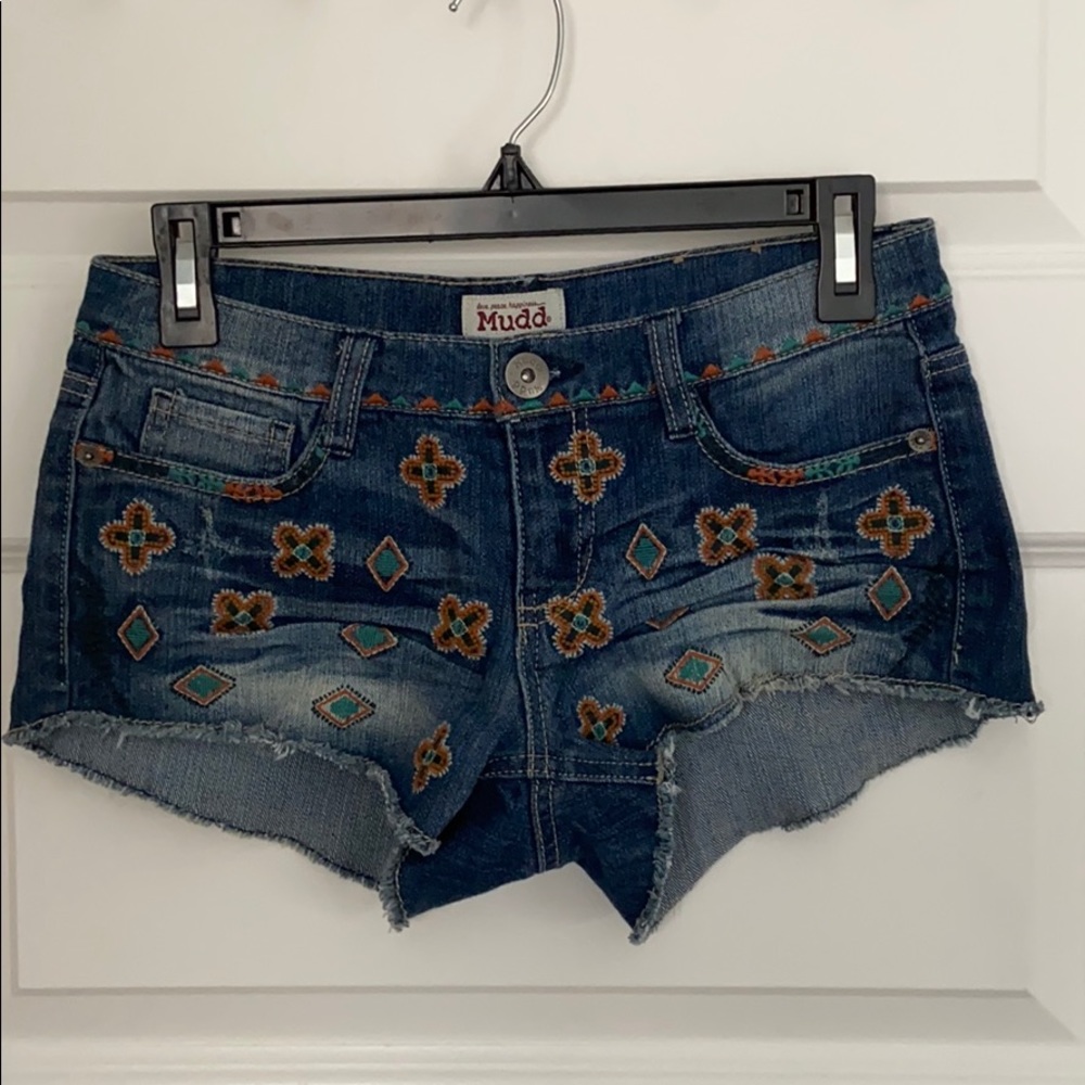 Mudd Aztec/Boho cutoff Jean shorts